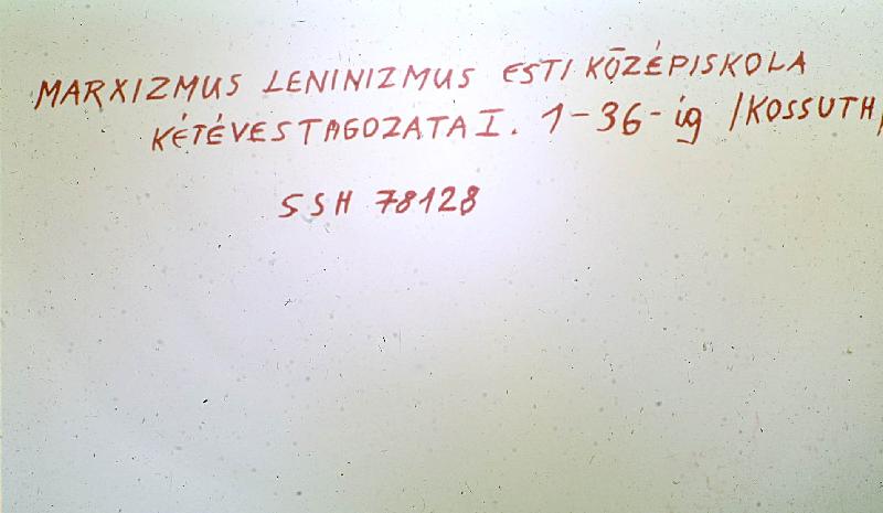 Marxizmus - leninizmus esti középiskola I-II.