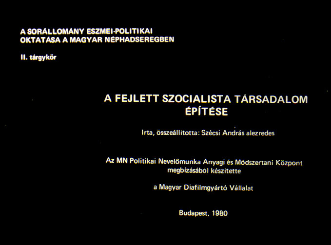 A fejlett szocialista társadalom építése
