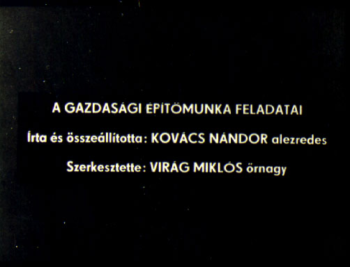A gazdasági építőmunka feladatai
