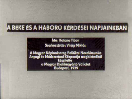 A béke és a háború kérdései napjainkban