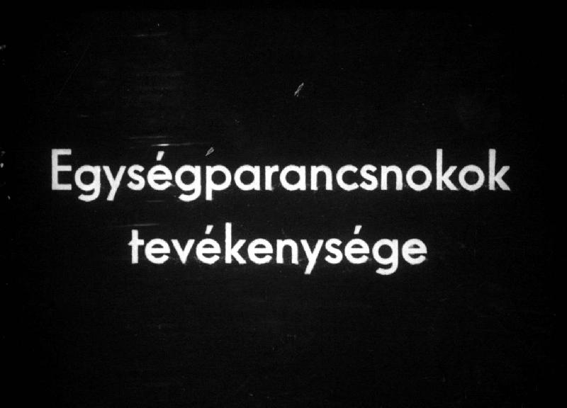 Egységparancsnokok tevékenysége