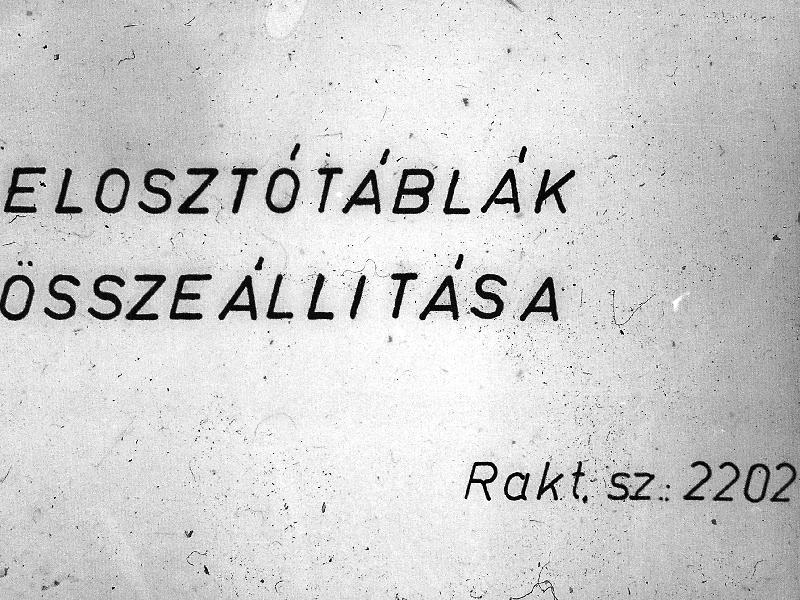 Elosztótáblák összeállítása