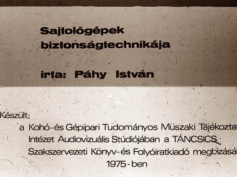 Sajtológépek biztonságtechnikája