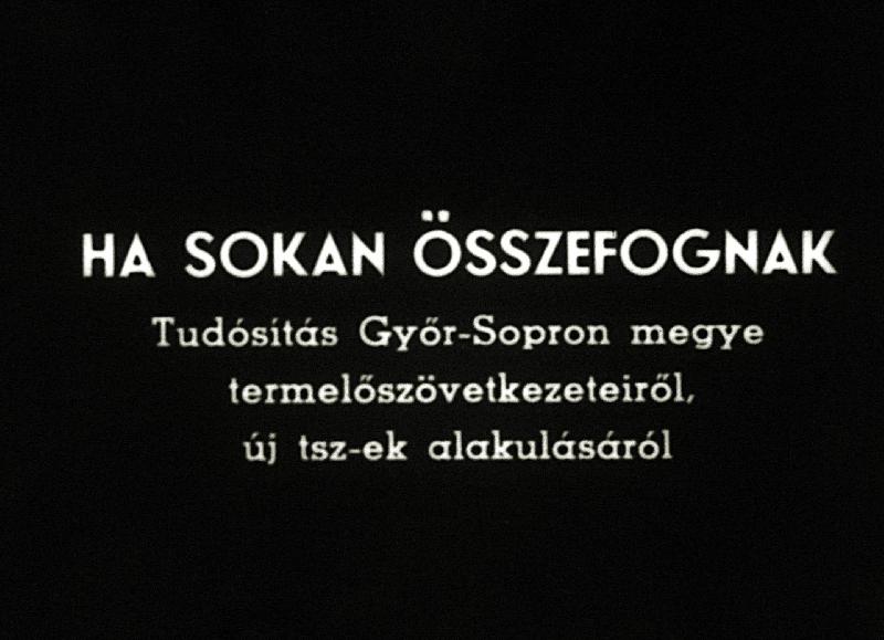 Ha sokan összefognak : Tudósítás Győr - Sopron megye termelőszövetkezeteiről, új tsz-ek alakulásáról