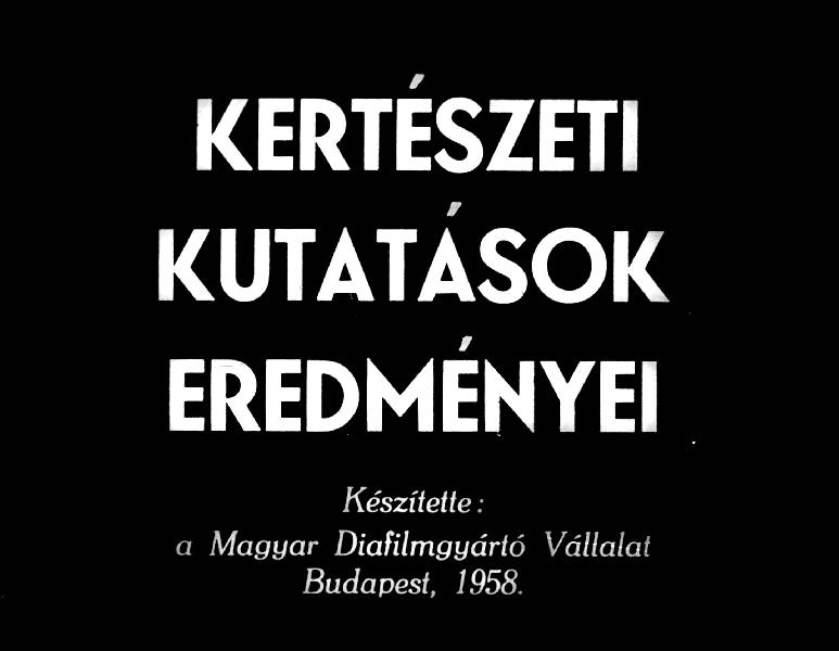 Kertészeti kutatások eredményei