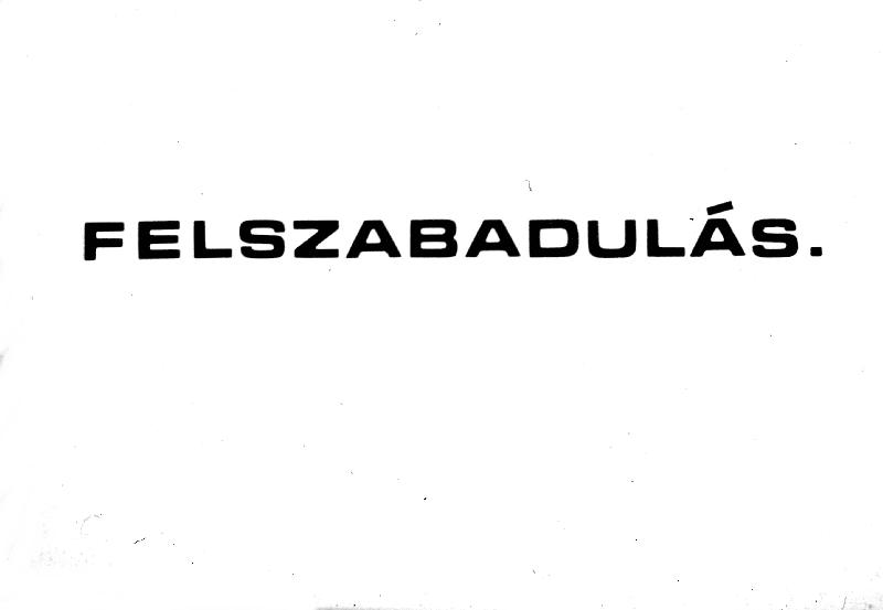 Felszabadulás : Munkánk, eredményeink 1.  1945-1975 