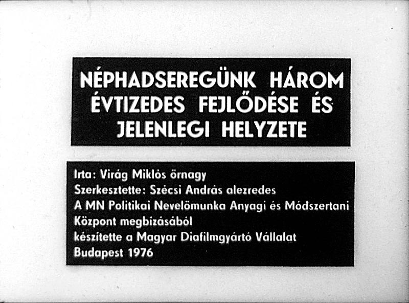 Néphadseregünk három évtizedes fejlődése és jelenlegi helyzete
