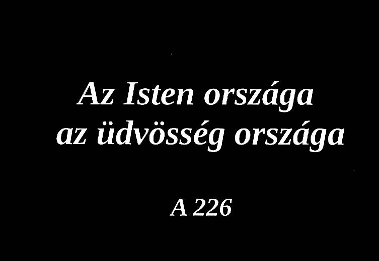 Az Isten országa az üdvösség országa